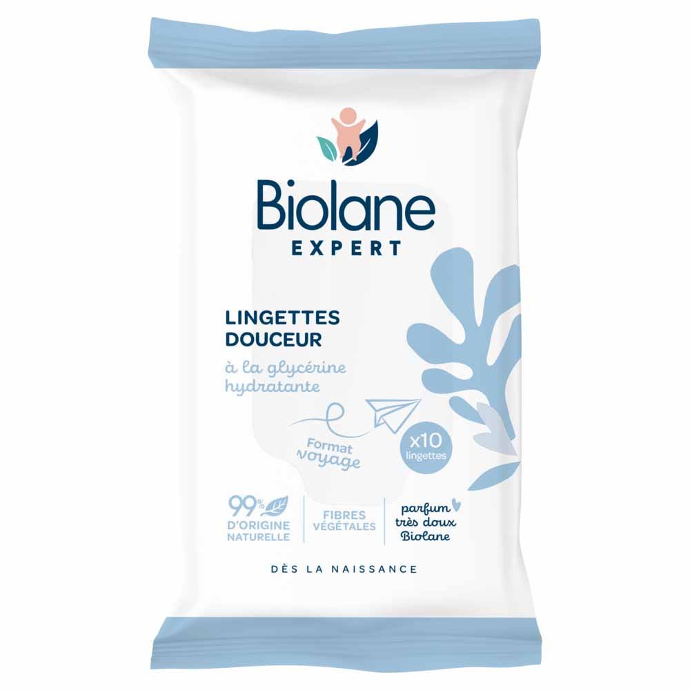 Biolane Expert Travel wipes with hydrating glycerin 10