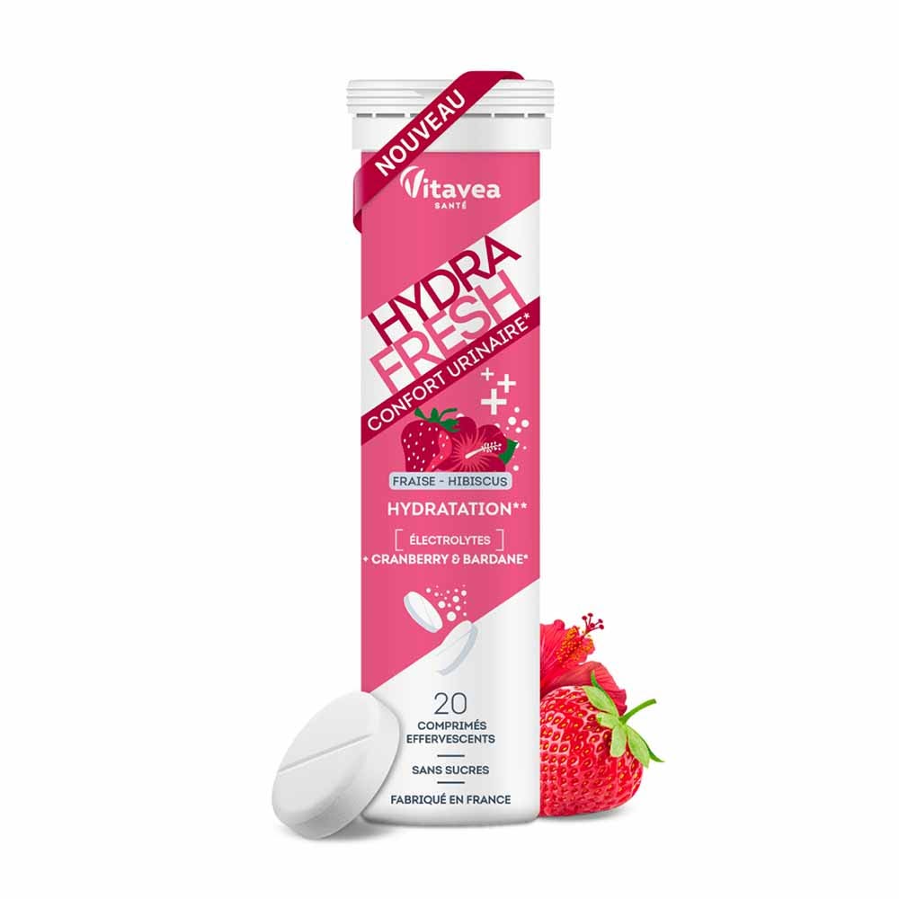 Vitavea Santé Urinary Comfort Hydration strawberry, hibiscus, cranberry and burdock flavoured 20 effervescent tablets