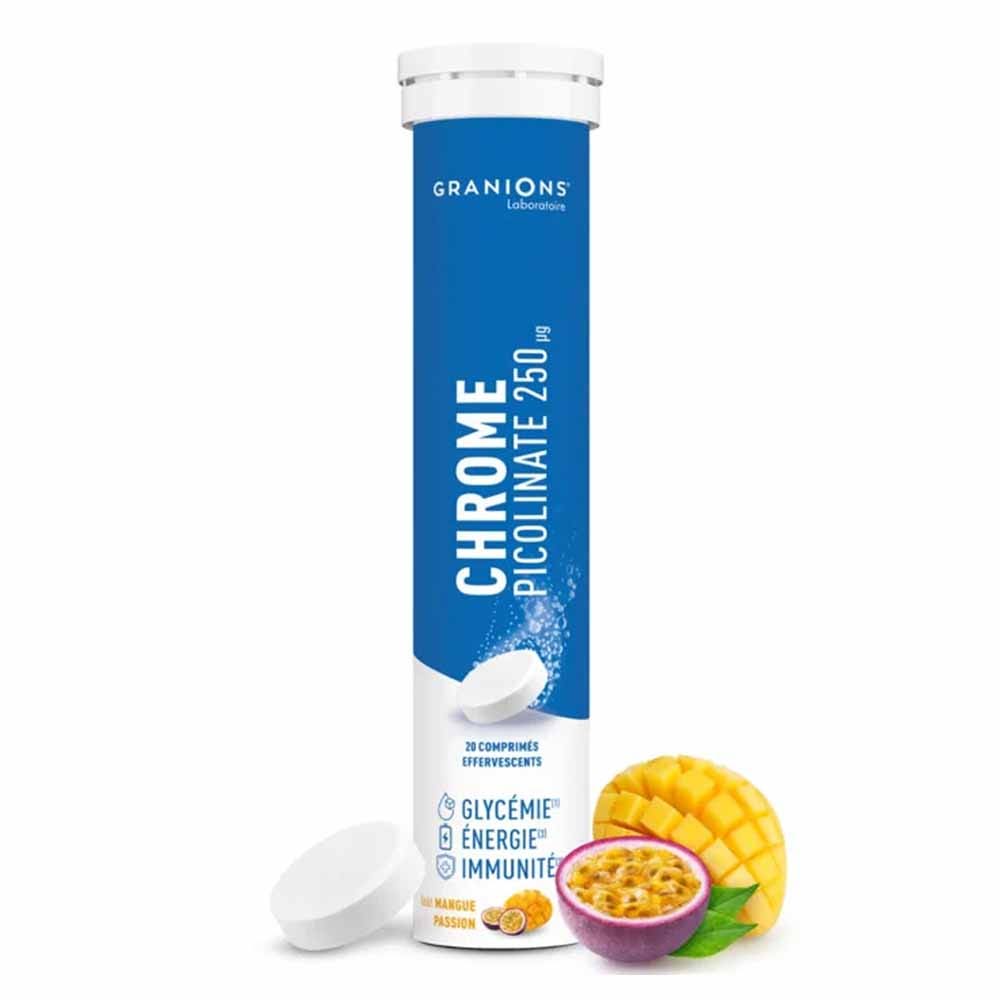 Granions Picolinate 250 mg mango and passion fruit flavour 20 effervescent tablets