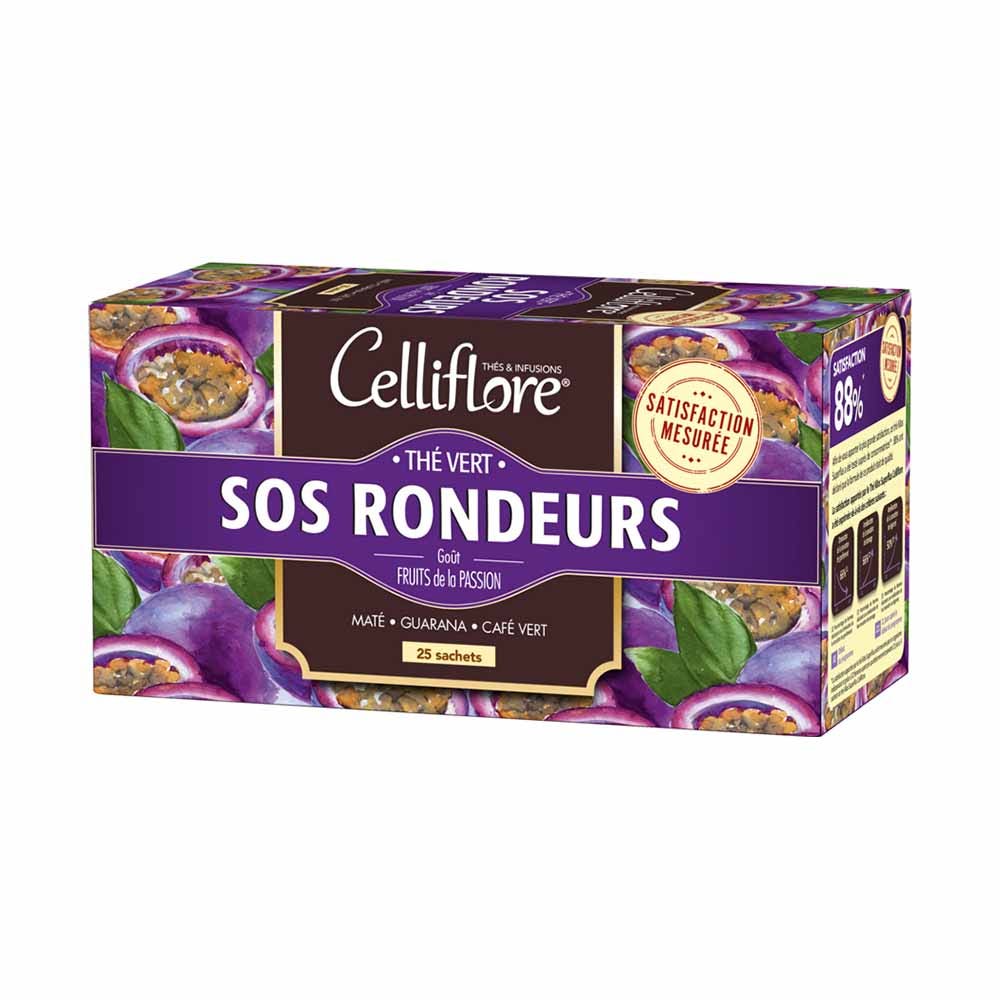 Juvamine SOS Roundness Green Tea Passion Fruit Flavour 25 Sachets