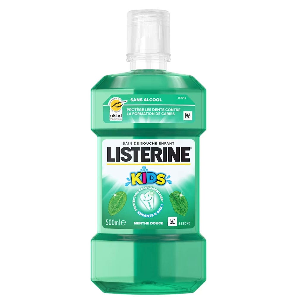 Listerine Kids mild mint mouthwash alcohol free 500 ml