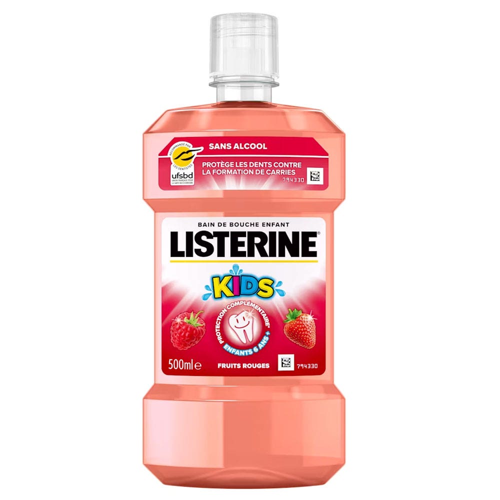 Listerine Kids red fruit alcohol-free mouthwash 500 ml