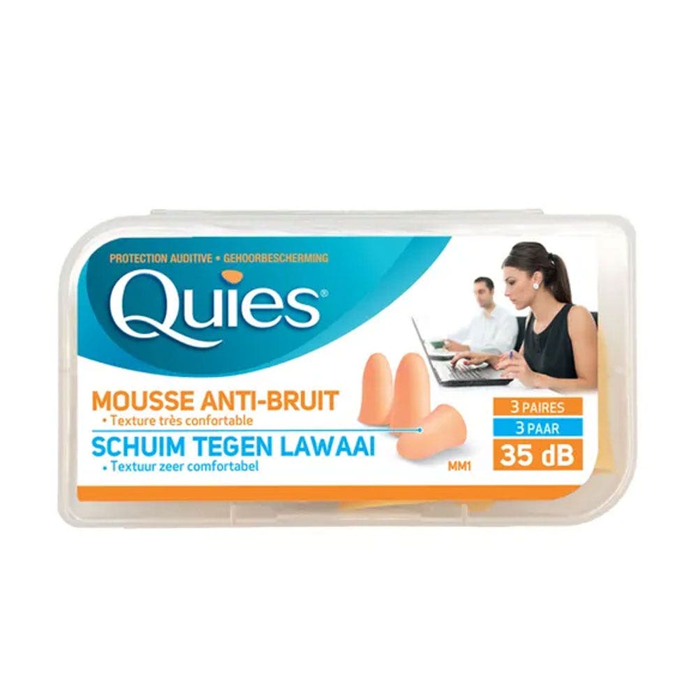Quies Orange foam earplugs for comfort 3 x pairs