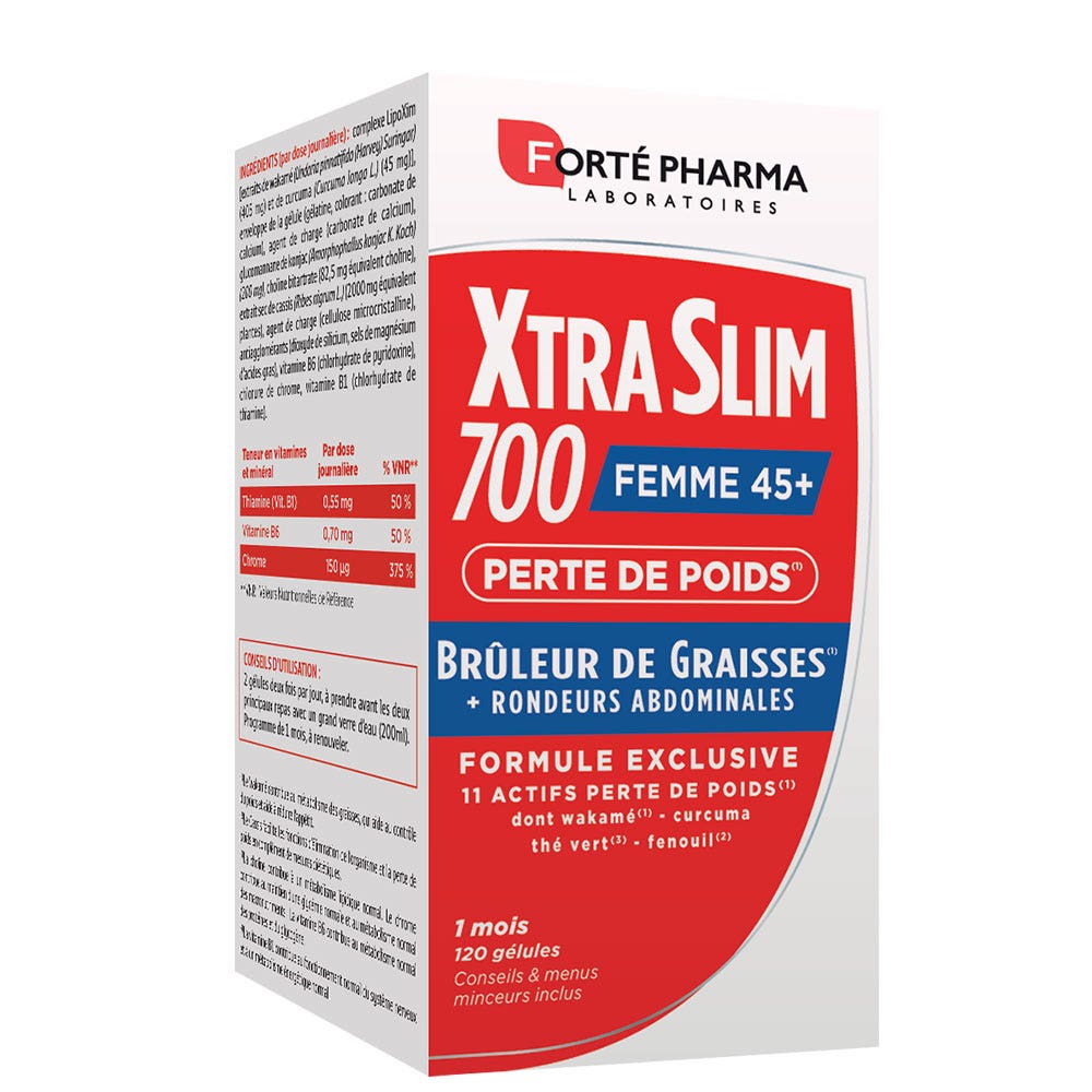 Forté Pharma XtraSlim Xtraslim 700 Woman 45+ Fat Burner Rondeurs Abdominales 120 gélules