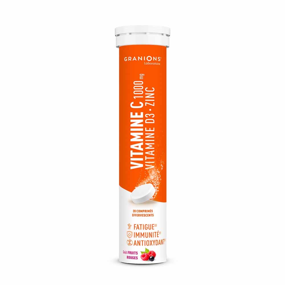 Granions Vitamin C 1000 mg D3 & zinc red berry flavour 20 effervescent tablets