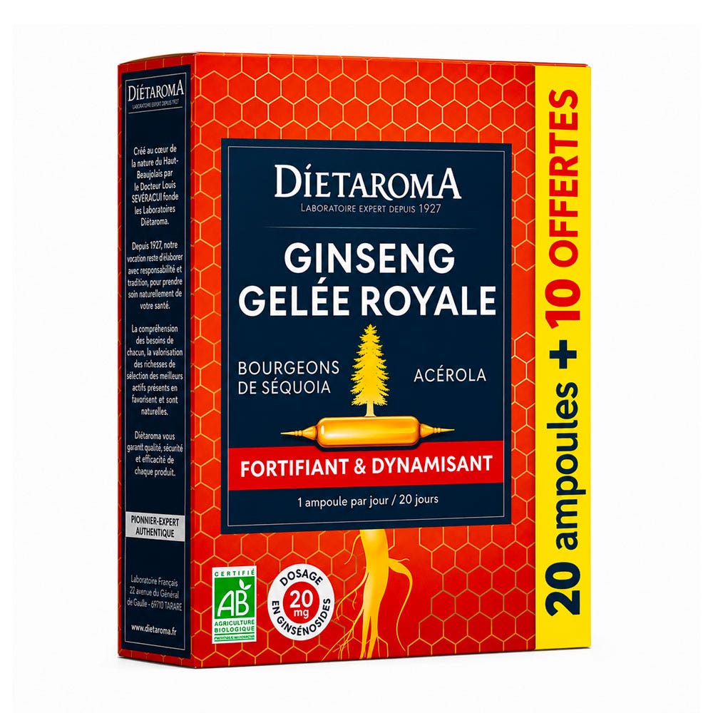 Dietaroma Ginseng Royal Jelly Acerola 20 + 10 ampoules