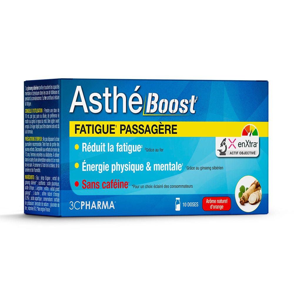 3C Pharma Asthe Boost Temporary Fatigue natural orange flavour 10 x 10 ml doses