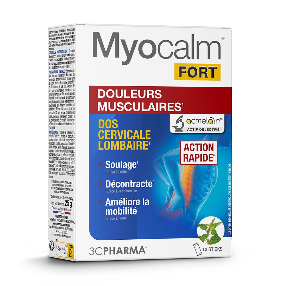 3C Pharma Myocalm Muscle pain relief 10 orodispersible sticks
