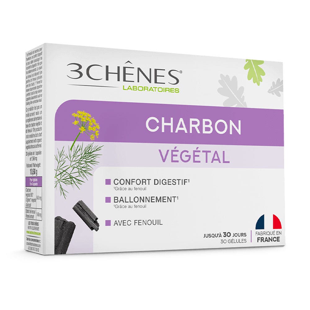 3 Chênes Activated charcoal 30 capsules