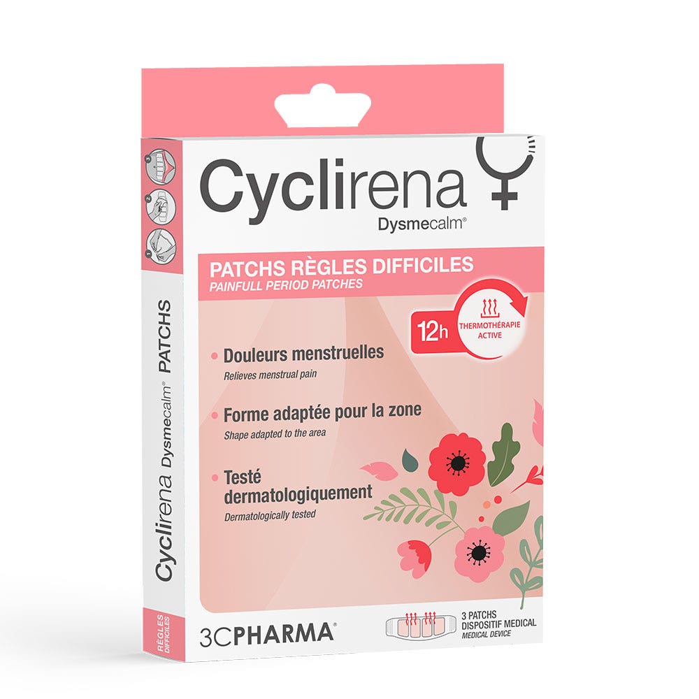 3C Pharma Cyclirena Period Patches for Heavy Flow 3 x