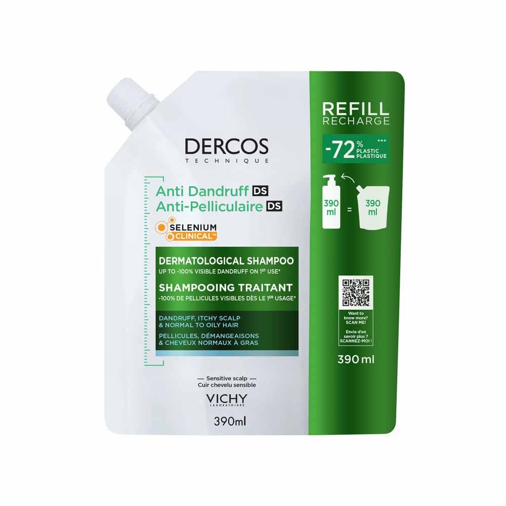 Vichy Dercos Eco-refill anti-dandruff shampoo for dandruff and itching Normal To Oily Hair 390 ml
