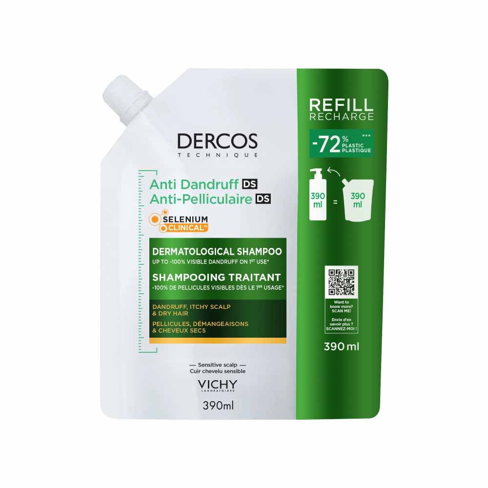 Vichy Dercos Eco-Recharge anti-dandruff shampoo for flakes and itchiness Dry hair 390 ml