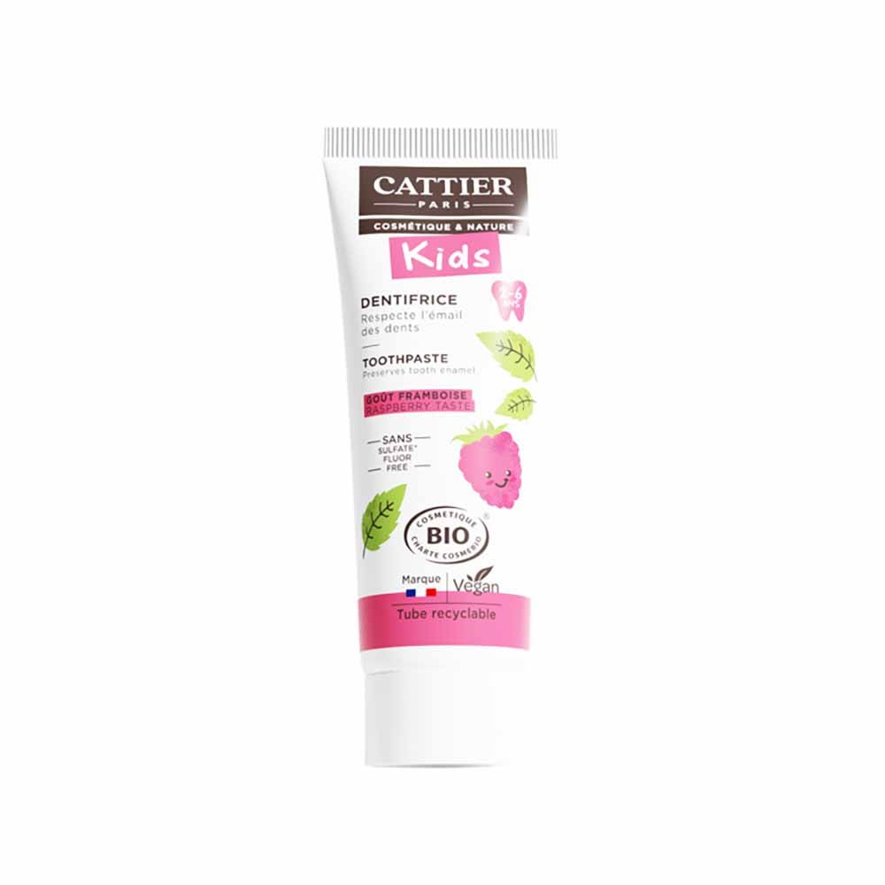 Cattier Toothpaste Organic Raspberry Kids Toothpaste 2-6 Years Old 50ml