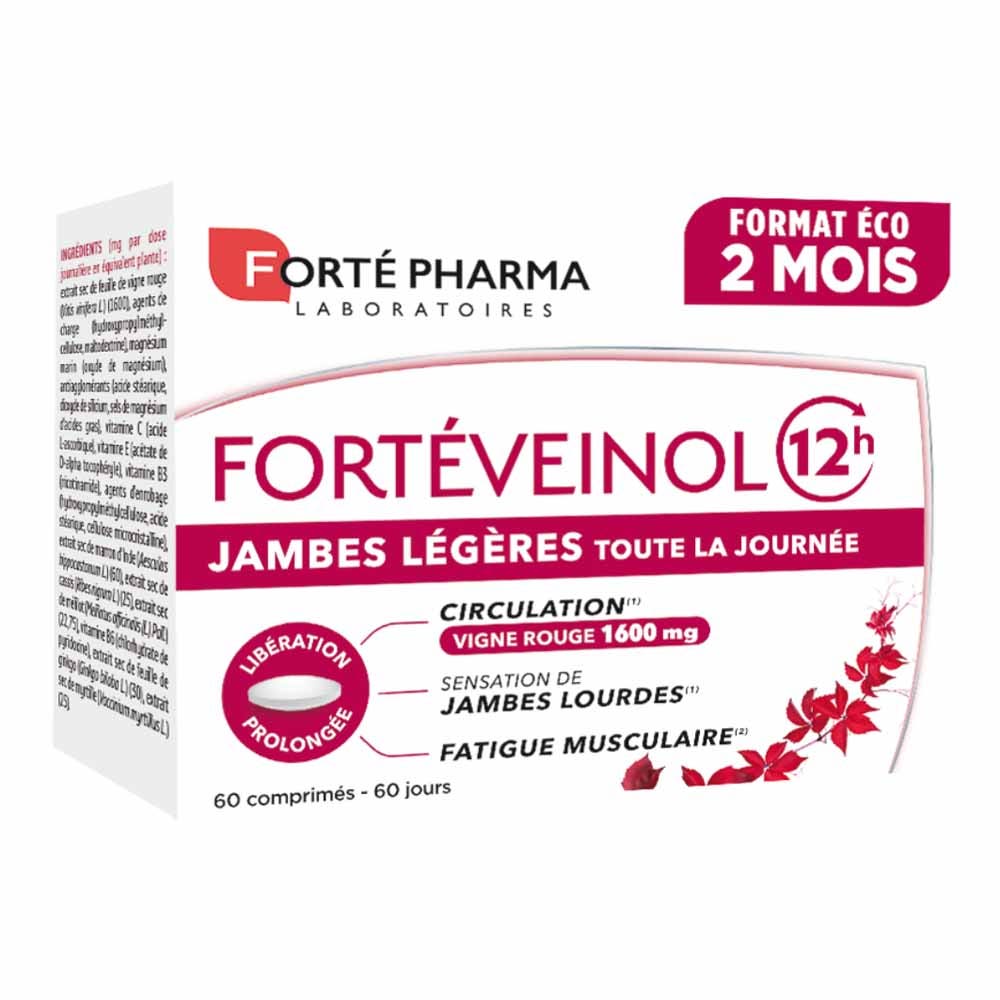Forté Pharma Forté Veinol Forteveinol 12h 60 Tablets Muscle Fatigue 60 comprimés à Libération prolongée