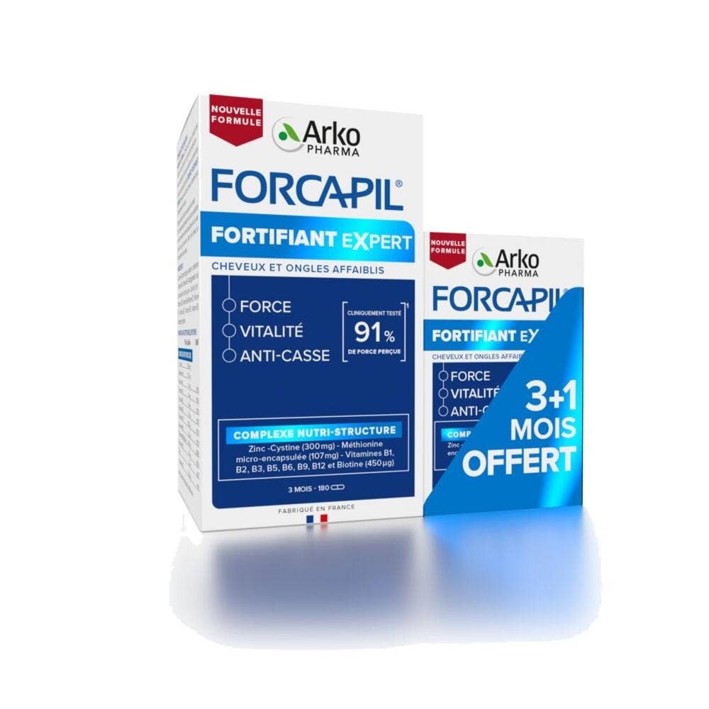 Arkopharma Forcapil Strengthener expert vitality anti-break weakened hair and nails 180 + 60 capsules