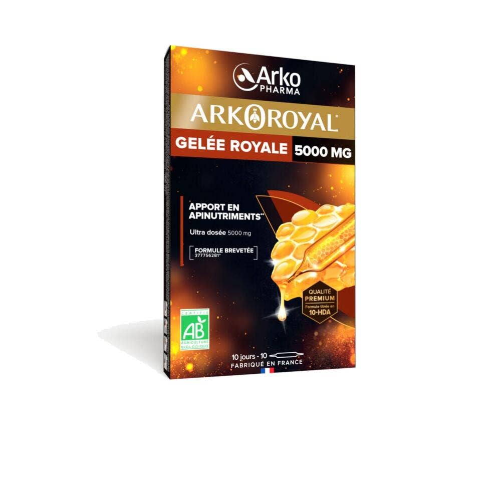 Arkopharma Arkoroyal Organic royal jelly 5000 mg 10 ampoules