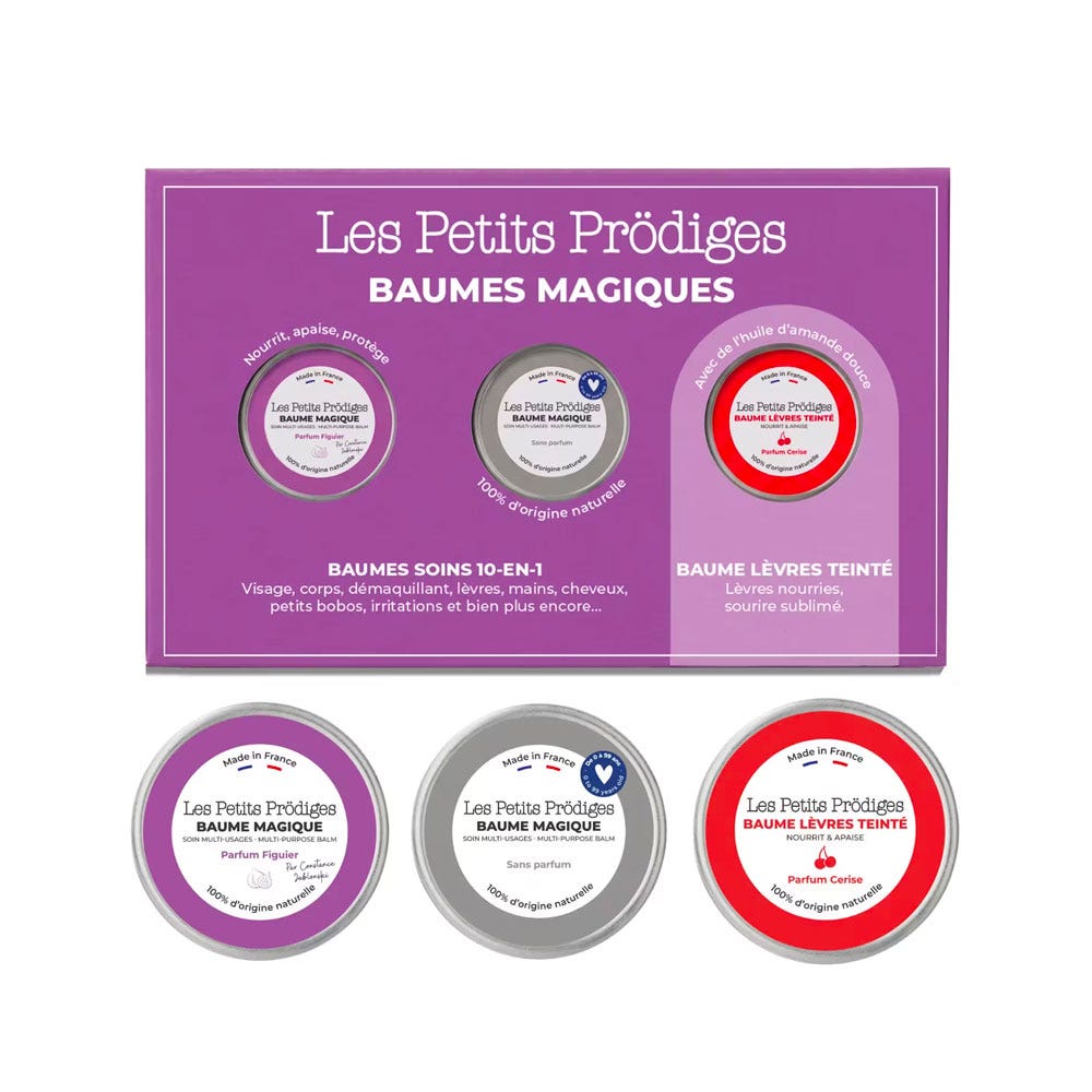 Les petits prodiges Gift set trio of balms neutral fig and tinted