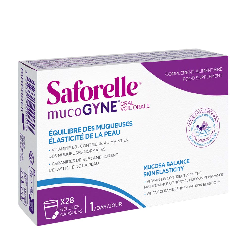 Saforelle Mucogyne Hyaluronic acid for oral use 28 capsules