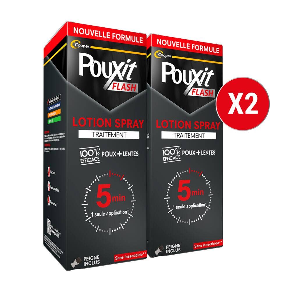 Pouxit Flash Lice and nit treatment 2 x 150 ml