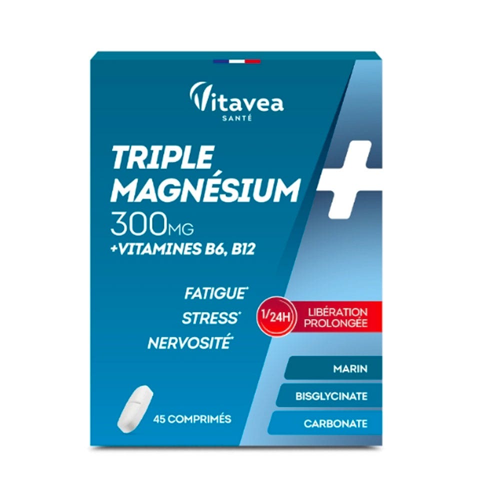 Vitavea Santé Triple magnesium + vitamins B6 and B12 45 tablets