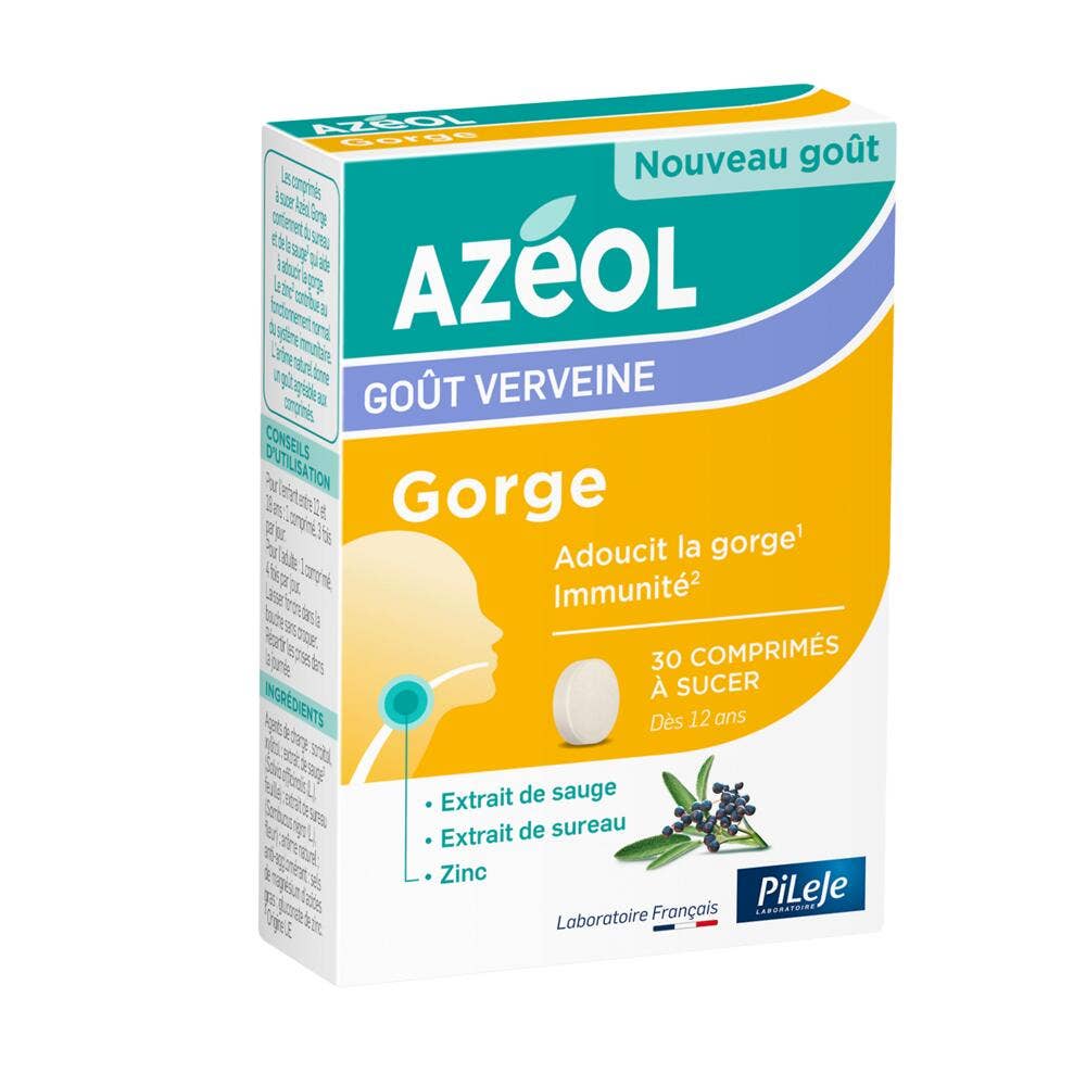 Pileje Azéol Throat verbena flavour 30 tablets to suck