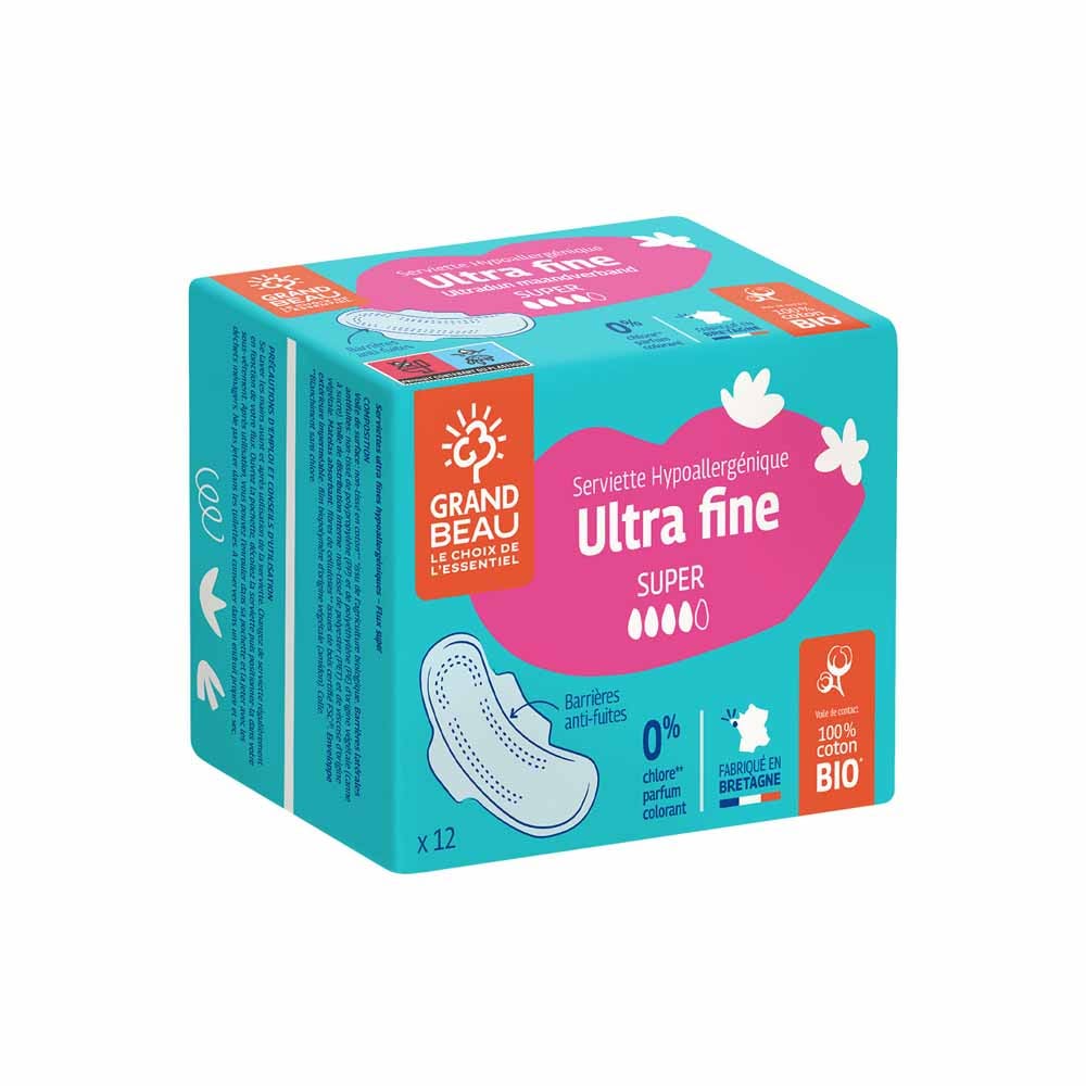 Grand beau Super ultra-thin hypoallergenic sanitary pad x 12