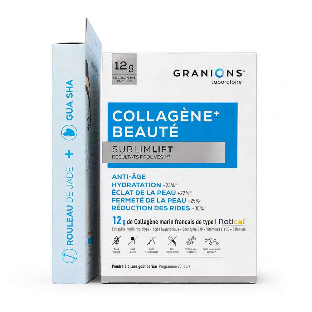 Granions Collagen+ beauty Sublimlift cherry gift set + Gua sha