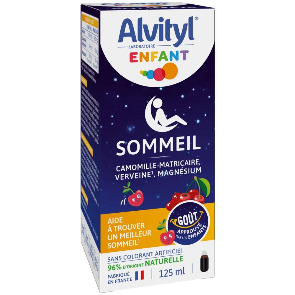 Alvityl Kids Sleep Chamomile German Chamomile Verbena Magnesium cherry flavour 125 ml
