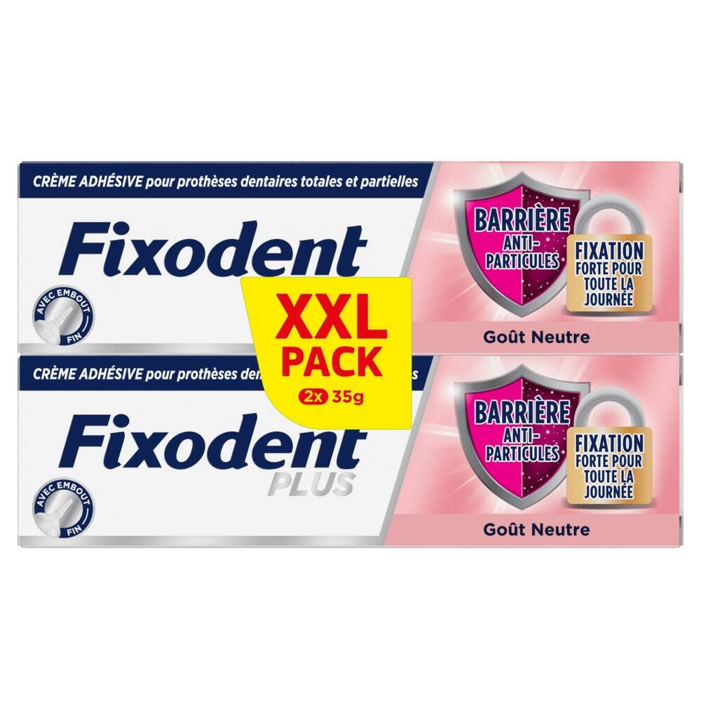 Fixodent Pro Plus Adhesive cream for full and partial dentures anti-particle barrier 2 x 35 g