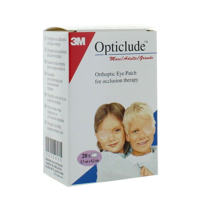 Opticlude 20 Orthoptic Bandages For Adults 8cm X 5.7cm 3M
