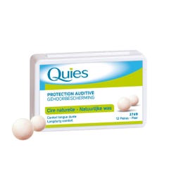 Quies Natural Wax Ear Plugs X12 Long Lasting Protection