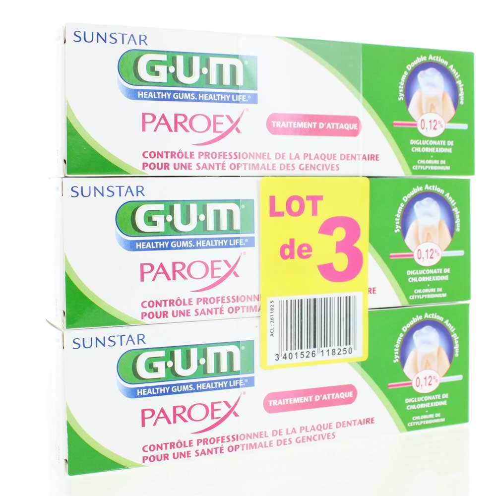Gum Paroex Plaque Control Toothpaste 3x75ml