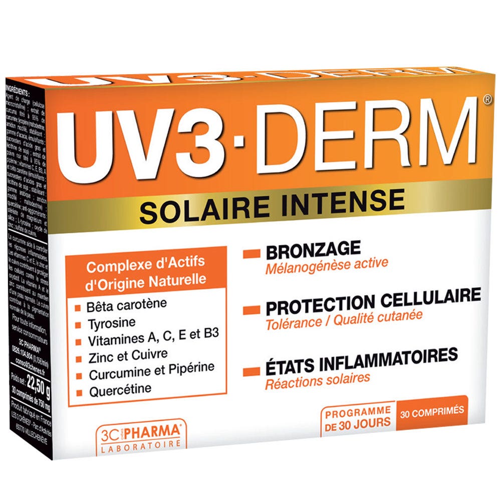 3C Pharma Uv3 Derm Solaire Intense 30 Tablets