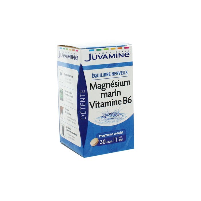 Marine Magnesium Vitamin B6 30 Tablets Juvamine
