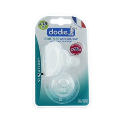 Dodie Flat Silicone Teat Broad Neck Quick Flow + 18 Months
