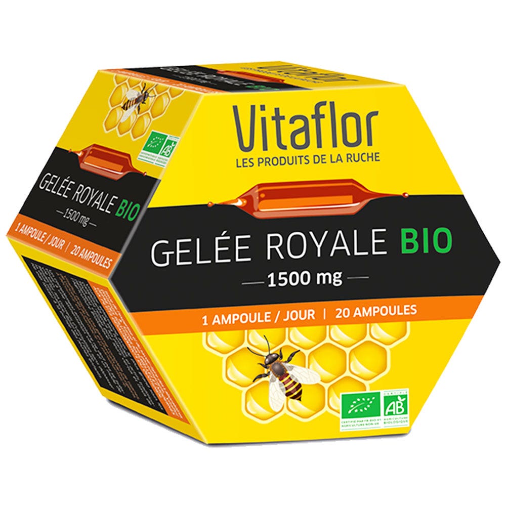 Vitaflor Organic Royal Jelly X 20 Phials 1500mg