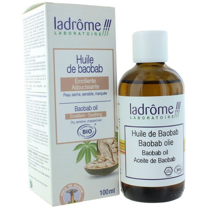 Organic Vegetable Oil Of Baobab Dry And Sensitive Skins 100ml Ladrôme
