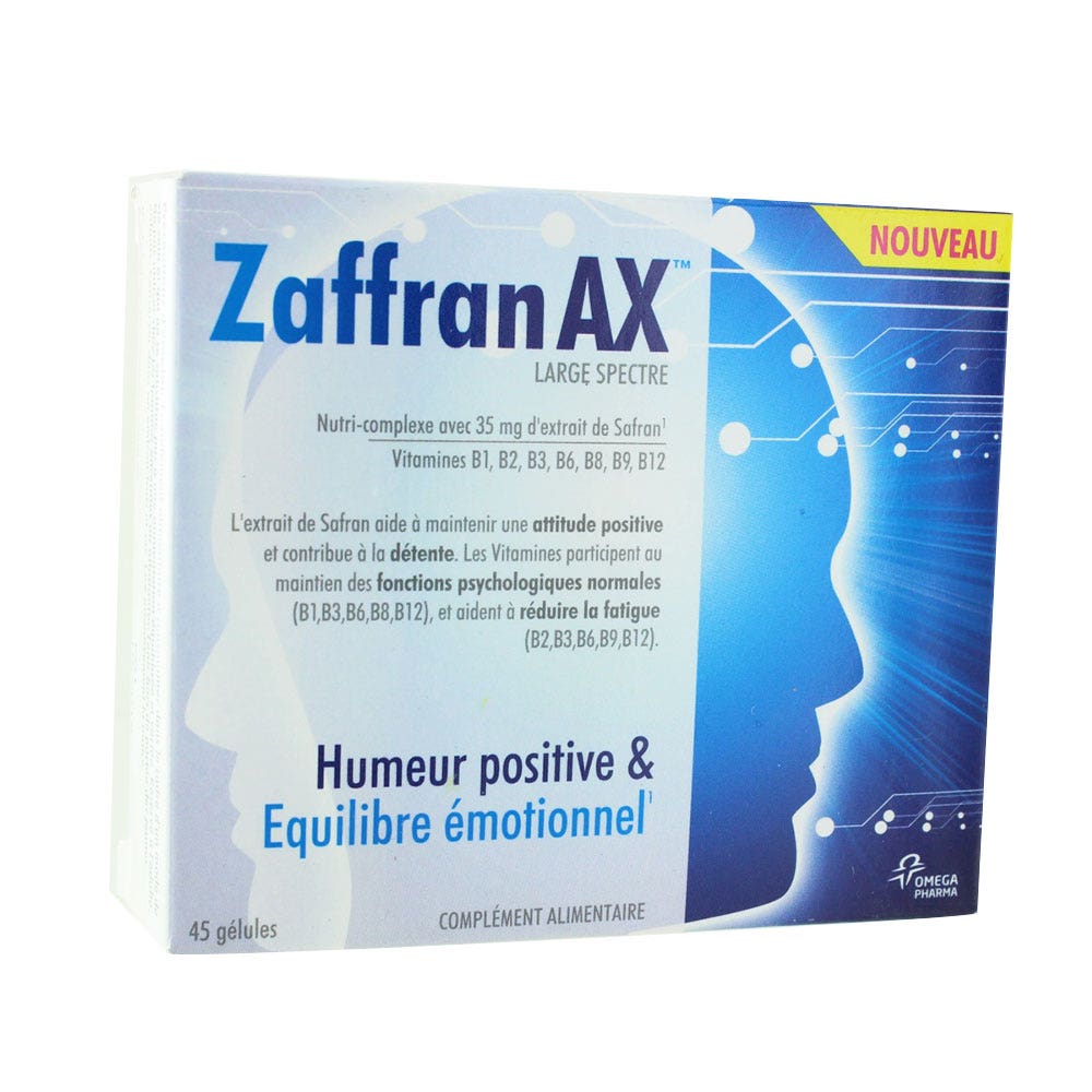 Zaffran Ax Positive Mood Emotional Balance X 45 Capsules - Easypara
