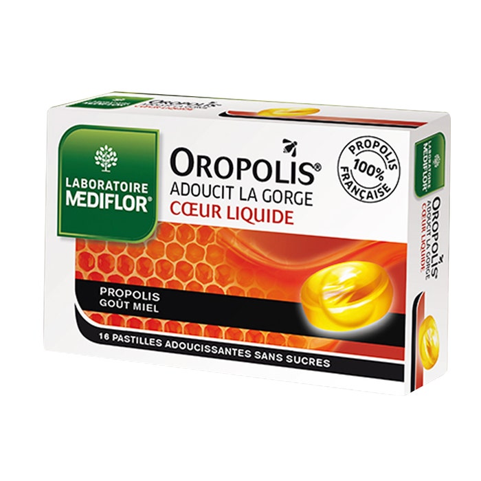 Mediflor Oropolis Propolis Lozenges Honey Flavour X16 16 pastilles Gout Miel Mediflor