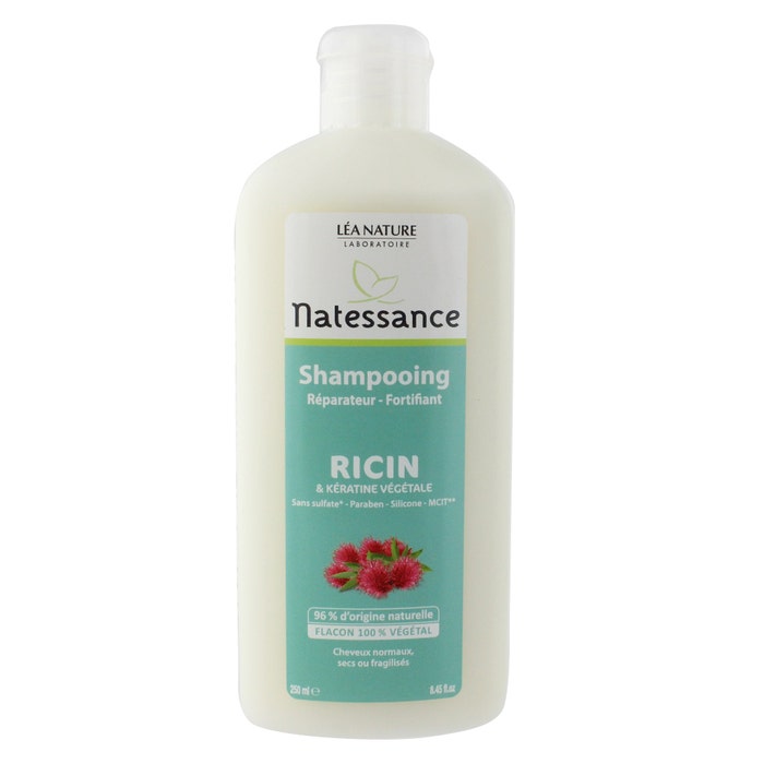 Repairing And Fortifying Shampoo With Castor Oil Normal To Fragile Hair 250 ml Natessance