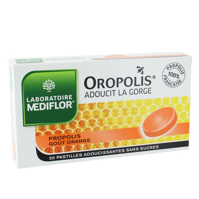 Mediflor Oropolis Propolis Orange Flavour Lozenges X20 20 pastilles Gout Orange Mediflor