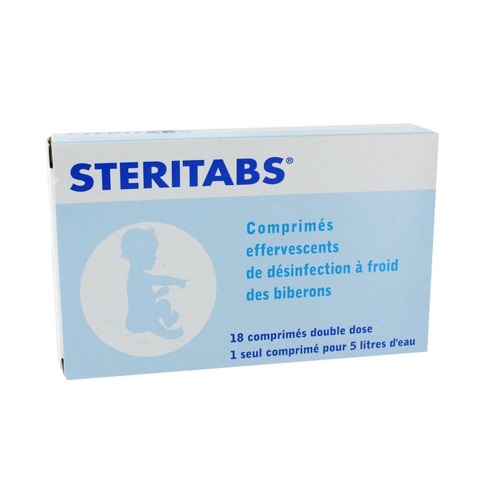 Disinfecting Tablets For Baby Bottles X18 Steritabs 18 Comprimes Effervescents Aquatabs