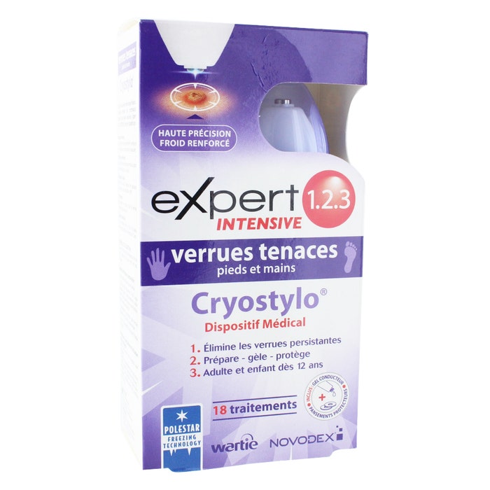 Expert 123 Intensive Persistent Warts Cryostylo + Gel + 6 Plasters 50ml Novodex