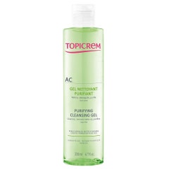 Topicrem Ac Peaux Mixtes A Grasses Ac Purifying Cleansing Gel Combination To Oily Skins 200ml