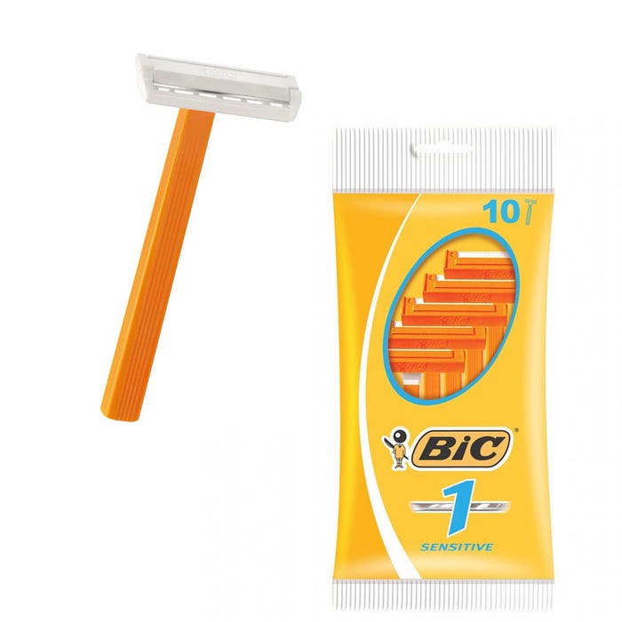 Bic Single Blade Razor Bic Bic 1 Sensitive Disposable Razors 1 Blade X10 - Easypara