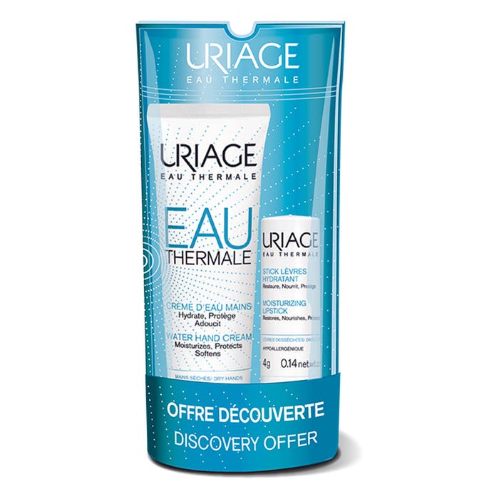 Uriage Creme D'eau Handcream Dry Cream + Moisturising Lipstick 30ml Eau thermale et Hydratation Uriage