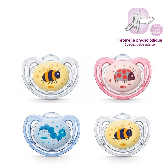 Freestyle Physiological Silicone Pacifiers Size 2 6-18 Months X2 Nuk