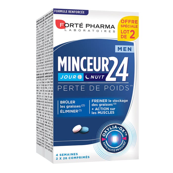 24 Day & Night Weight Loss For Men 2 X 28 Tablets Minceur 24 Forté Pharma