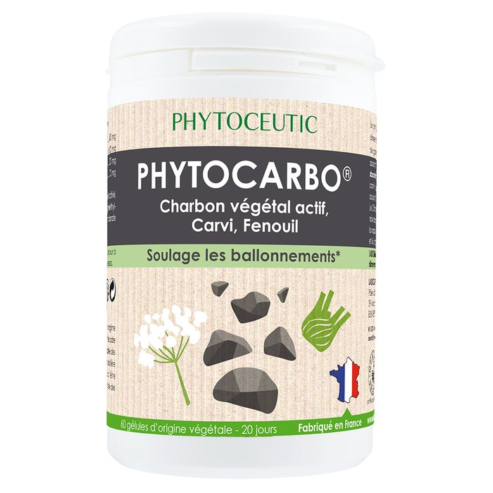 Phytoceutic Phytocarbo Plant Charcoal 60 capsules