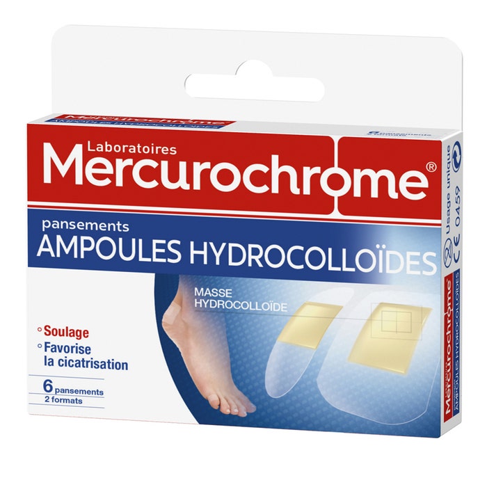 Hydrocolloid Ampulas 6 Plasters 2 Sizes Mercurochrome